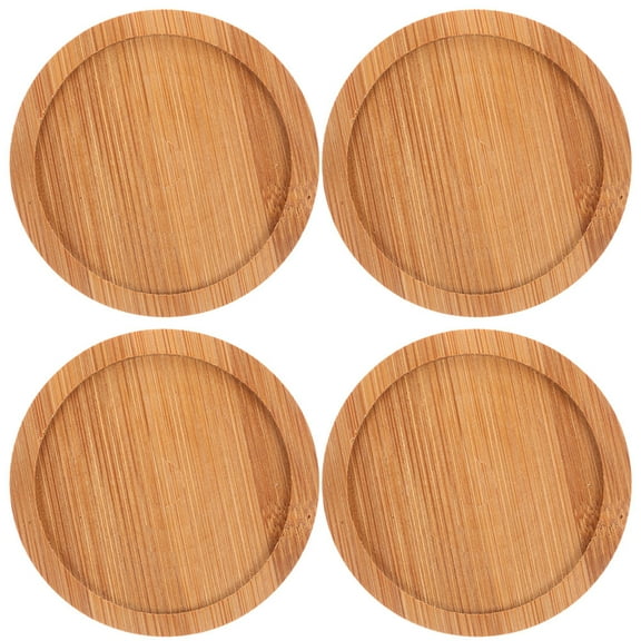Homoyoyo Bamboo Coasters Brown Easy-Clean Protective Tabletop Drink Mats 4Pcs