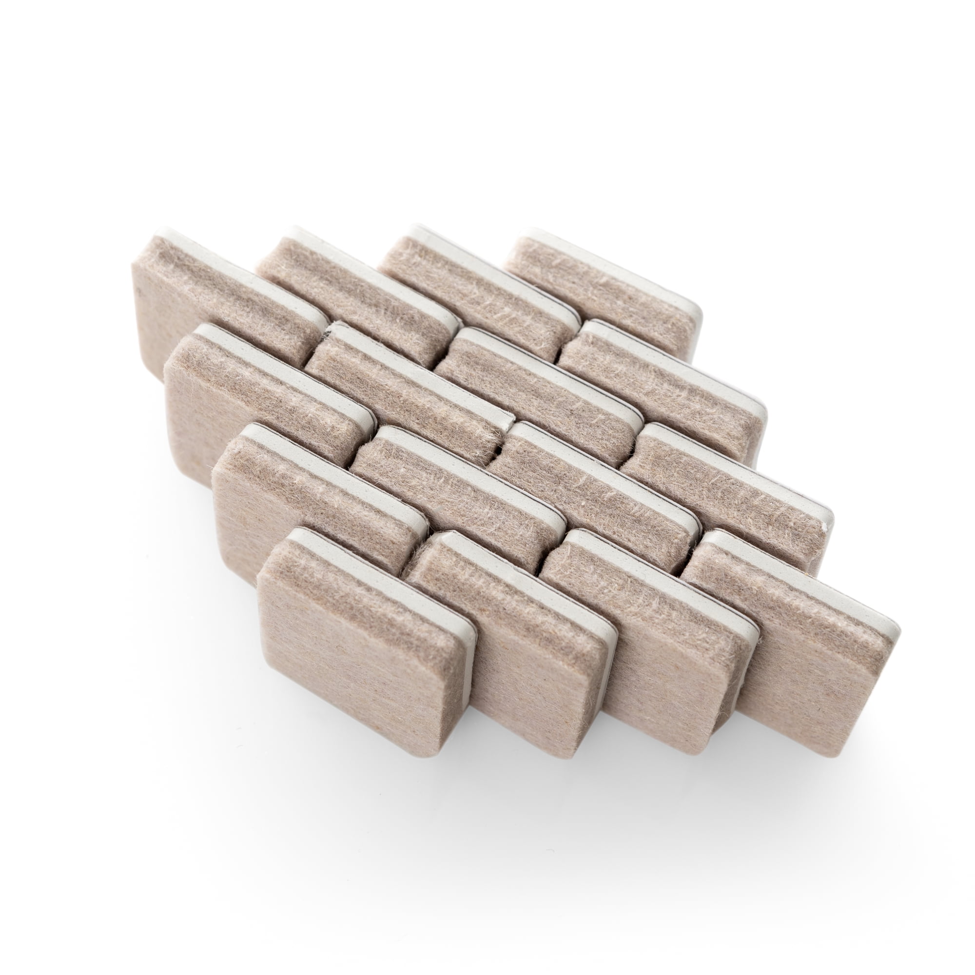 (3 pack) Super Sliders With Gorilla Glue Technology, 1" Square Oatmeal Felt Pad, 16 PC