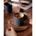 thumbnail image 6 of Famiware Star 4-Piece Stoneware 12 oz Coffee Mug Set, Matte Black, 6 of 7