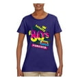 thumbnail image 3 of Totally 80's Forever Vintage Womens Graphic T-Shirt, Purple, XX-Large, 3 of 5