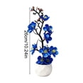 thumbnail image 3 of Potted Silk Fake Flowers Tabletop Decor, Small Artificial Plants Indoor with Adjustable Branches&Ceramic Pot for Tea Living Room Study Desk Home Decor, 3 of 6