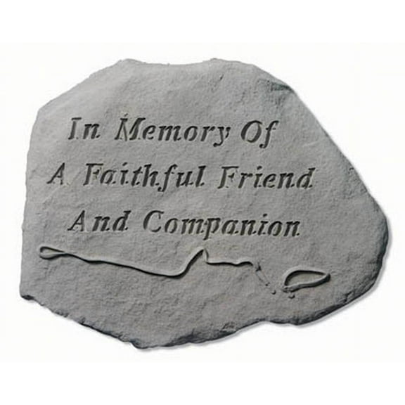 In Memory Of A Faithful W/Leash & Collar Memorial Garden Stone
