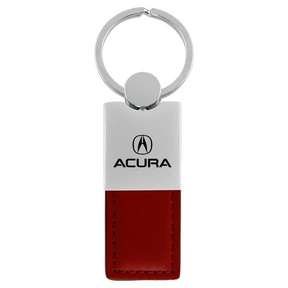 Acura Duo Rectangular Leather Key Chain (Burgundy)