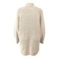 thumbnail image 5 of UJNDER Knitted Sweater Dress Long Sleeve Mid Length Turtleneck Pullover Tunic for Fall Winter Casual Comfortable Outfits Beige XXL, 5 of 5