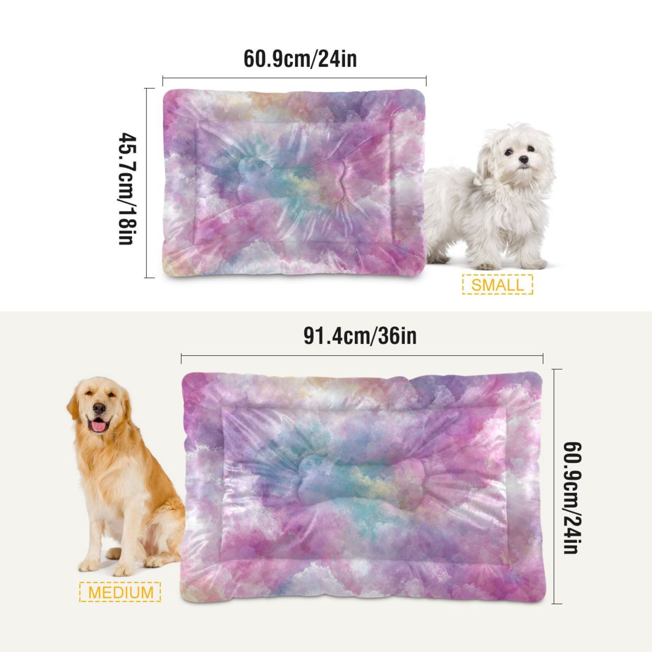 Cozy Mat Pet Bed Indoor Outdoor Warm Soft For Cat Dog Puppy(S/M) Watercolor
