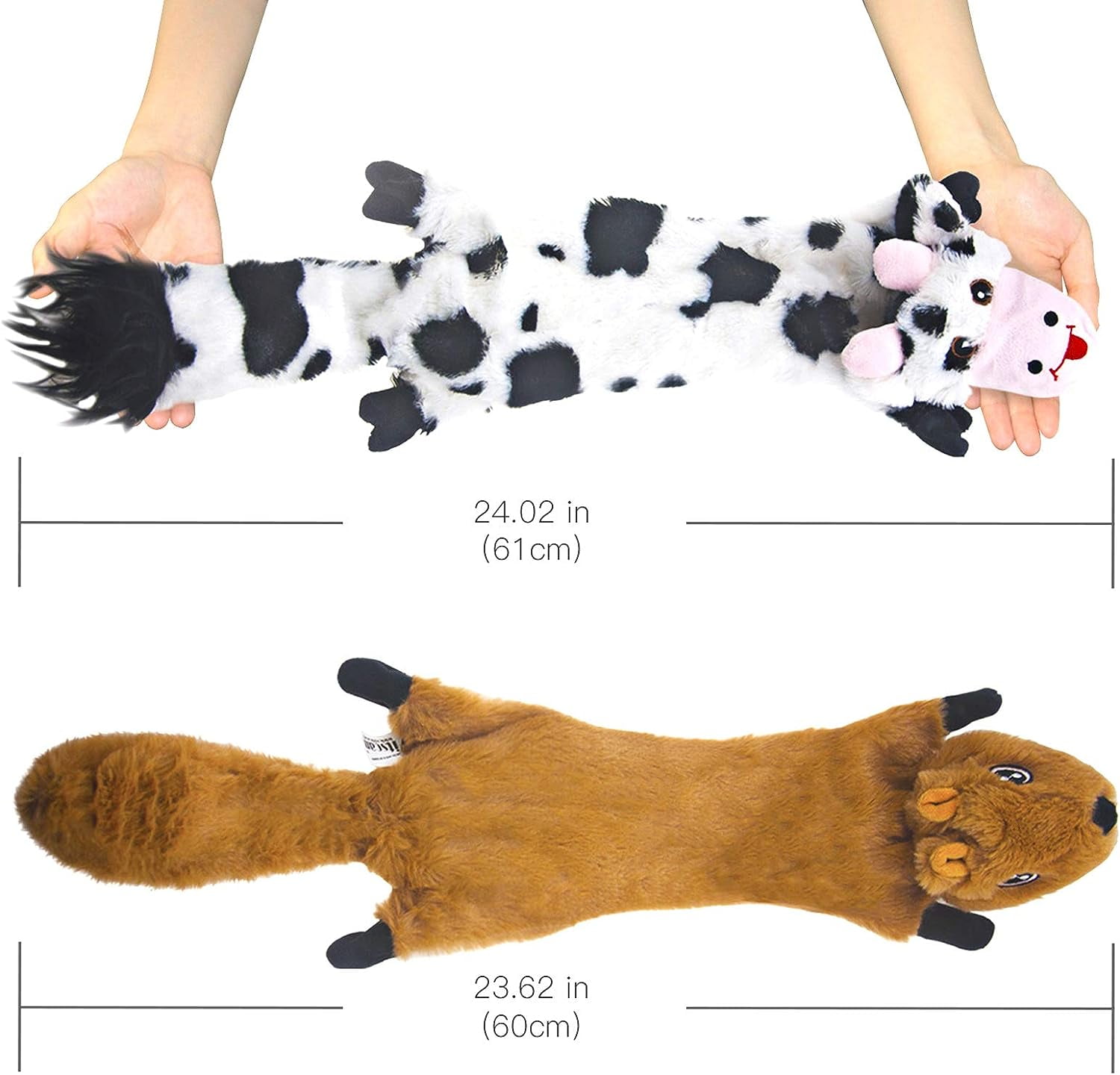 SHARLOVY Dog Squeaky Toys 5 Pack, Pet Toys Crinkle Dog Toy No Stuffing Animals Dog Plush Toy Dog Chew Toy for Large Dogs and Medium Dogs Squeeky Doggie Toys Puppy Toys Squeak