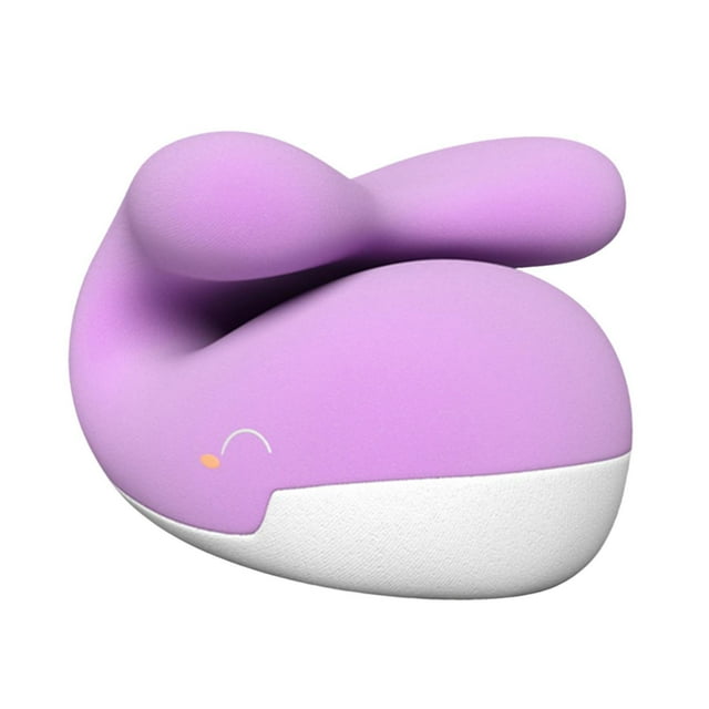 Almohada de espuma viscoelástica para la siesta, almohada de viaje para el cuello, almohada de apoyo violeta