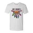 thumbnail image 3 of Wild Bobby, Colorful Neon Be Brave Dreamcatcher | Dean Russo Art Pop Culture Mens Premium Tri Blend T-Shirt, Heather White, XX-Large, 3 of 6