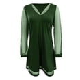 thumbnail image 4 of XEGLSBU Girls Dresses Size 10 Girls' Dress Long Sleeved V Neck Dress Party Dress Children's Dress Performance Dress 7 13 Years Old Dark Green Size 9-10 Years, 4 of 4