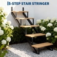 thumbnail image 3 of Bingirl 2-Pack 5-Step Heavy-Duty Steel Stair Riser - Metal Stair Stringer with Reinforcing Support Legs for Indoor and Outdoor Steps, Comes with a Pair of Gloves, 3 of 8