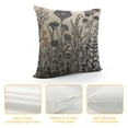thumbnail image 4 of MLJA Throw Pillow Covers Floral White Border Herbs Wild Flowers Botanical Graceful Engraving Black Vintage Meadow Victorian Cushion Square Case for Winter Home Decorative, 4 of 5