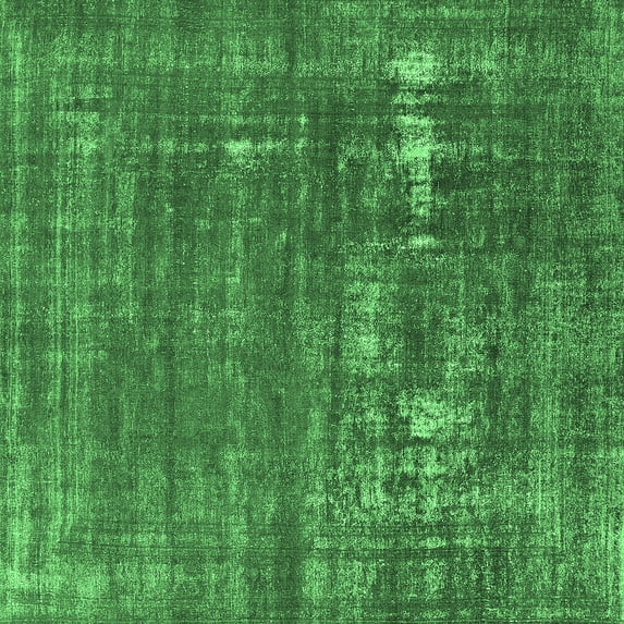 Ahgly Company Indoor Square Oriental Emerald Green Industrial Area Rugs, 5' Square