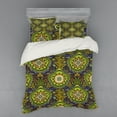 thumbnail image 2 of Ambesonne Ethnic Bedding Set 3 Pcs, Tropical Motifs, Twin, Green Orange Dark Blue, 2 of 3