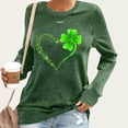 thumbnail image 2 of qolati St Patricks Day Shirts for Women Irish Shamrocks Clovers Graphic T-Shirt Holiday Party Casual Long Sleeve Tunic Tops Green XXL, 2 of 7