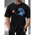 thumbnail image 1 of Stitch T-Shirt à Manches Courtes Blanc pour Hommes Coupe Décontractée avec Motif Graphique de Dessin Animé, 1 of 5