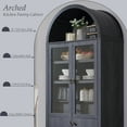 thumbnail image 5 of SinCiDo Arched Kitchen Pantry Storage Cabinet, 71" Tall Wood Storage Cabinet with 4 Doors and 6 Shelves for Dining Room Living Room, 5 of 8