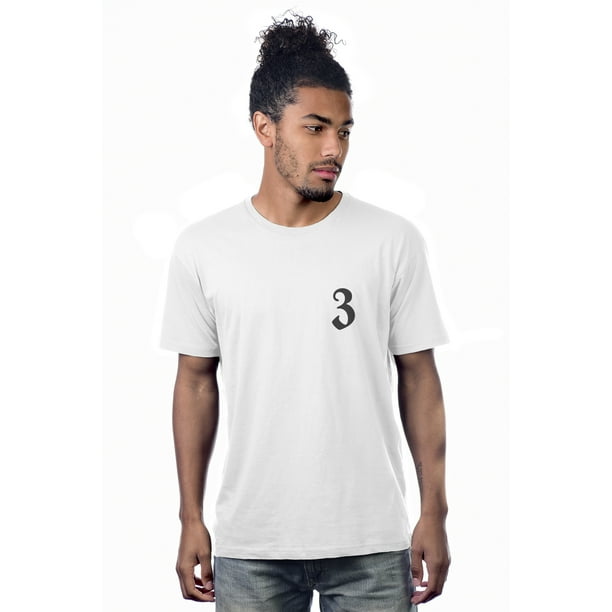 Daxton Adult Unisex White Tshirt Custom Black Old English Numbers and  Letters, Number 3, XSmall