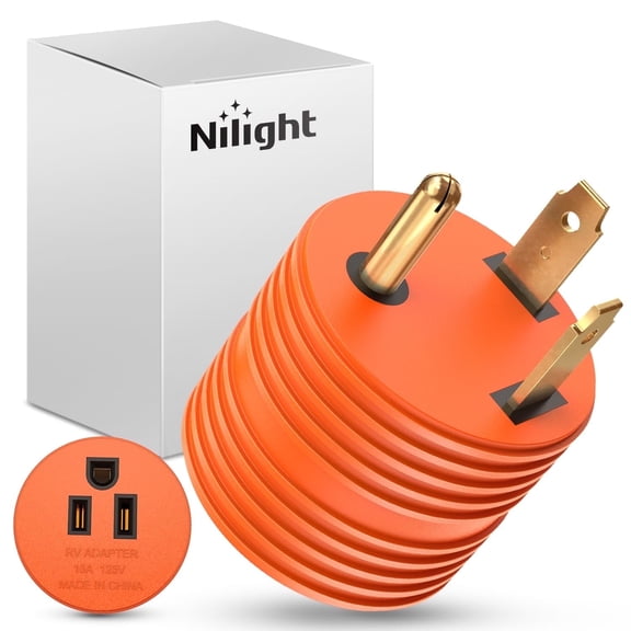 Nilight RV Power Adapter 30 Amp to 15 Amp, TT-30P Male to 5-15R Female for RV, Generator, Camper, Caravan