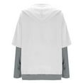 thumbnail image 5 of UTSJKR Womens Oversized Fake Two Piece Hoodies Fleece Sweatshirts Spring Fashion Pullover Sweaters Winter Clothes White S, 5 of 9
