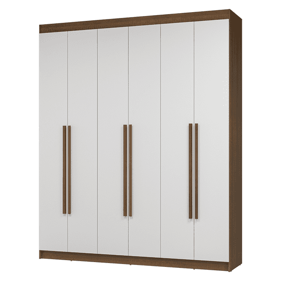 Ropero Closet Madesa Venus 6 Puertas 4 Cajones 180cm Marrón/Blanco 02