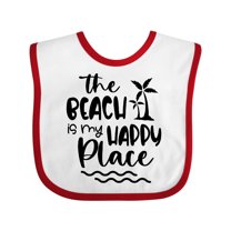 Inktastic Spring Break the Beach is My Happy Place Boys or Girls Baby Bib