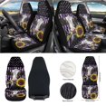 thumbnail image 2 of Xoenoiee Cow Sunflower American Flag Print Car Front Seat Covers 12Pcs Set with Steering Wheel &Seat Belt Cover Car Trash Can Armrest Cover Air Vent Bag Rear View Mirror Cover Cup Coasters Kychain, 2 of 7