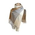 thumbnail image 2 of Brilliant Winter Scarf for Women Cold Weather Ladies Scarf Striped Color Plaid Shawl Elegant Ladies Style Warm Comfortable and Colorful Cotton Scarf Brown Scarves&Shawls, 2 of 4