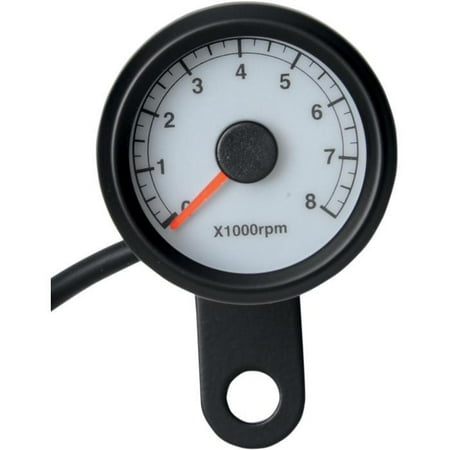 Drag Specialties Electronic - Drag Specialties Matte Black 1-7/8in. Electronic Tachometer White 2211-0124