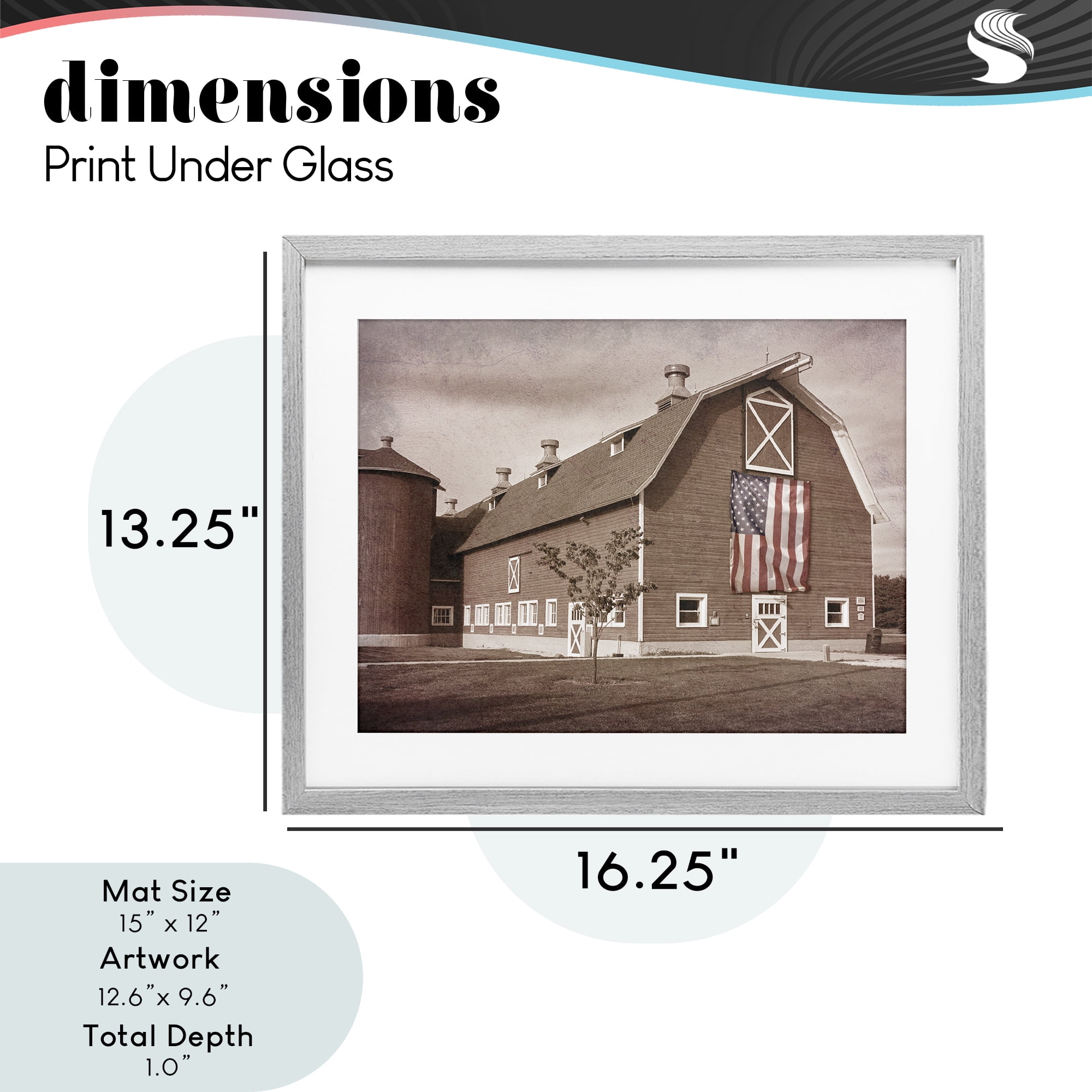 Stupell Industries Rural America Barn Gray Framed Print Under Glass, design by Marcus Prime