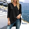 thumbnail image 1 of Neewe Womens Tunic Tops 3/4 Sleeve Loose Fit Tunics Dressy Casual Split Hem Top for Leggings S-2XL, 1 of 5