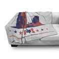 thumbnail image 3 of Texas Star Soft Flannel Fleece Throw Blanket, Texas State Map with Cowboy Silhouette Among Canyons Desert Design, Cozy Plush for Indoor and Outdoor Use, 70" x 90", Indigo and Dark Coral, by Ambesonne, 3 of 6