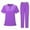 Purple #064, variant on Petite Scrub Sets for Women Spring Summer V-Neck Scrub Top and Jogger Pants Quick Dry Nursing Scrubs Set Stretch Medical Uniform with Multi Pocket for Doctors, Nurses Purple M