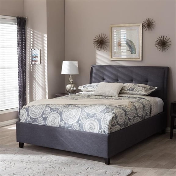 Lea Queen Platform Bed in Dark Gray