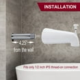 thumbnail image 3 of Westbrass E531D-1F-50 5-1/4" Reach Wall Mount Tub Spout with Front Diverter, Powder Coat White, 3 of 6