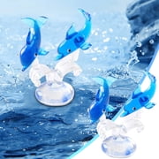 Piwvid Oceanic Glass Art Double Layer Figurines, Handmade Miniature Sea Creature Sculptures for Home, Office Decor, Birthday Gift for Collectors, All Ages