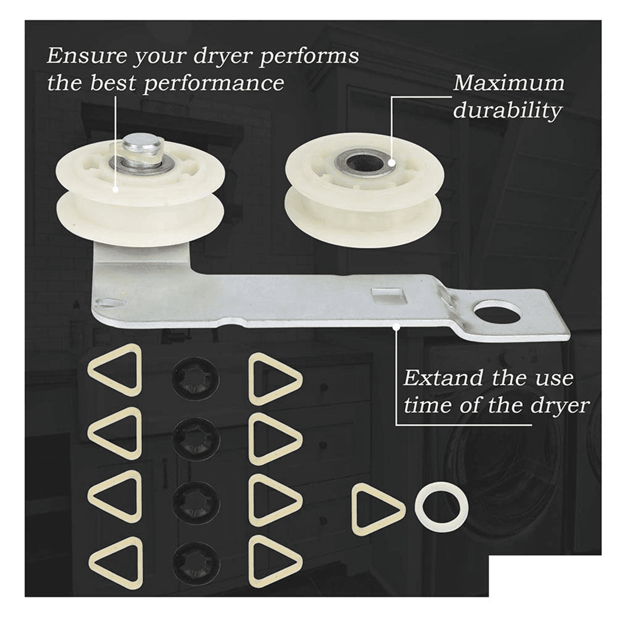 2X 4392067 Dryer Repair Kit &W10837240 Dryer Idler,279640 Idler Pulley Compatible ,Replaces 4392067VP 80047