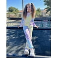 thumbnail image 4 of Oudiya Girls 2 Piece Tie Dye Sweatsuit Set Tracksuits Pullover Sweatshirts and Sweatpants with Pockets, 4-12Y, 4 of 5