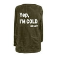 thumbnail image 4 of Lovskoo Women's Fuzzy Fleece Sweatshirt Pullover Tops Crewneck Long Sleeve Pocket Printed Winter Thick Warm Plush Top Olive Green, 4 of 5