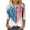 Sky Blue, variant on asdoklhq Womens Tops Clearance under $5, Summer Fall Womens Tops Women's Fashion Independence Day Printing Loose T-Shirt Mid-length 3/4 Sleeves Blouse Round Neck Casual Tops
