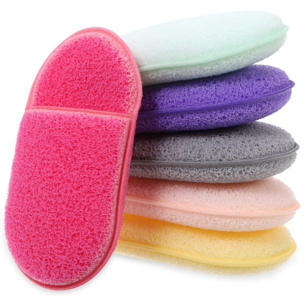 6 esponjas limpiadoras faciales, esponjas para lavado facial, discos desmaquillantes reutilizables