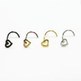 thumbnail image 4 of K-KED Nose Ring Nostril Hollow Nail Stainless Steel Heart Shape Metal Body Jewelry-Mixcolor, 4 of 8
