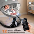 thumbnail image 5 of KFeng Bluetooth Electric Baby Swing with Remote - 4 Speeds,3 Positions,Music Speaker & Portable Design,Gray&Black, 5 of 9