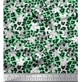 thumbnail image 1 of Soimoi Green Cotton Duck Fabric Floral & Leopard Animal Skin Print Fabric by Yard 42 Inch Wide, 1 of 3