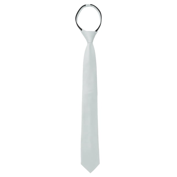 Corbatas de hombre preatadas de color sólido Inspire Chic para el Día del Padre, corbatas con cremallera, corbata ajustable para el cuello, corbata de boda para el novio, gris plateado, talla única