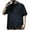 Black, variant on TKYCMSUAKI Big and Tall Shirt for Men Summer Quarter Zip Short Sleeve T-Shirt Casual Solid Color T Shirt Trendy Lapel Tops with Pocket