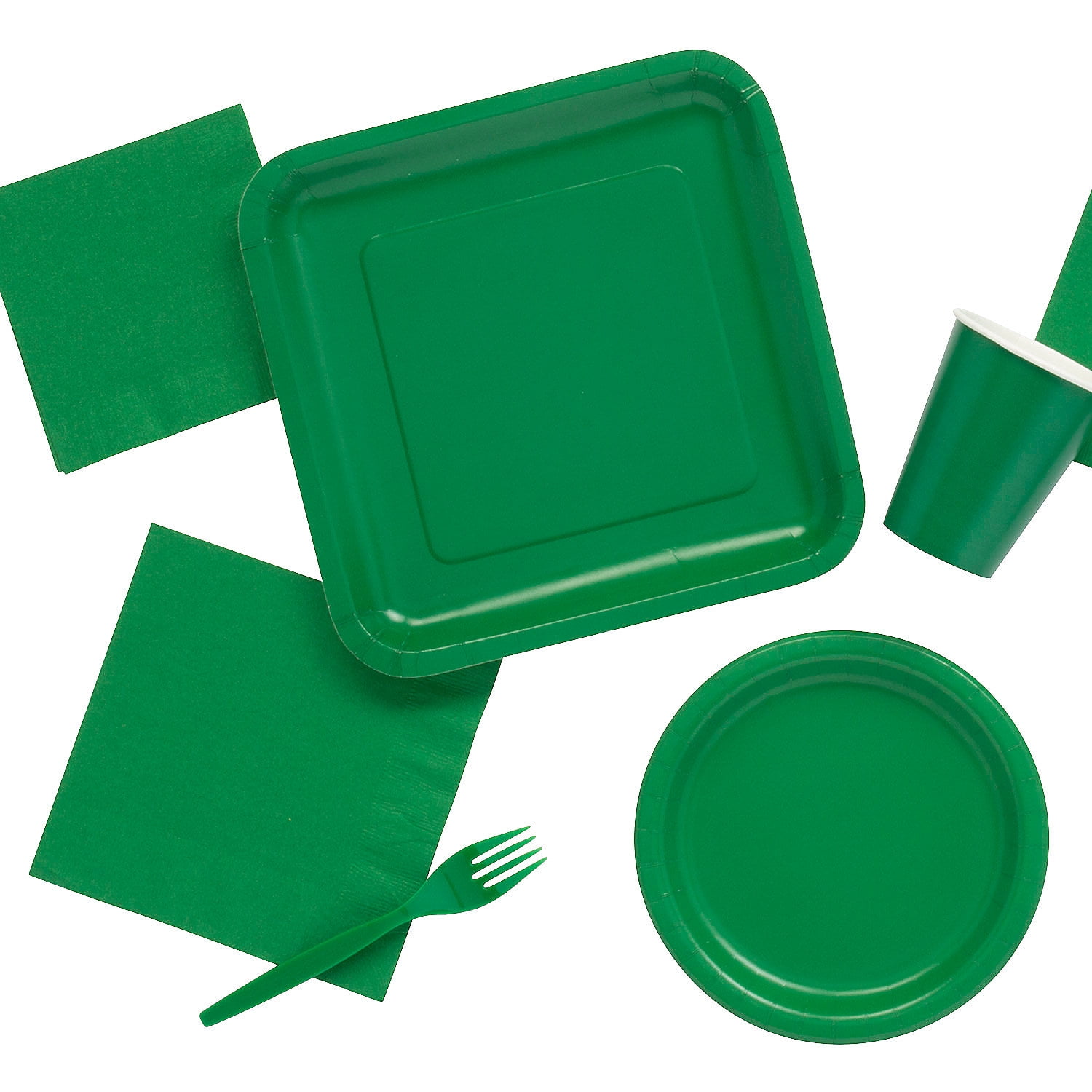 Bulk Green Paper Dessert Plates, Christmas, St. Patrick's Day, Golf, Graduation, Birthday, Party Supplies, 24 Pieces, 7"
