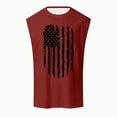 thumbnail image 4 of HCNTES Male Independence Day Spring Summer Vest Print Pattern Round Neck Plus Size Comfortable Vest 5xl tank top big men(M,Red), 4 of 5