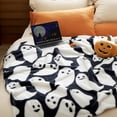 thumbnail image 5 of (4 pack) Cozy Comfort Halloween Fleece Throw Blanket, Printed Ghost Decorative Blanket for Couch, 50x60 inches, 5 of 7