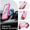 thumbnail image 3 of Magnetic for iPhone 14 Case, [Compatible with MagSafe] [Full Camera Protection] [14FT Drop Protection] Shockproof Protective Slim Translucent Matte Phone Case for iPhone 14, Clear Neon, 3 of 16