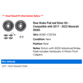 thumbnail image 2 of Rear Brake Pad and Rotor Kit - Compatible with 2017 - 2022 Maserati Ghibli - Dynamic Friction, 2 of 2